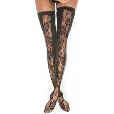 Allure Lace and Wet Look Tights - One Size
