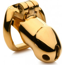 Xr Brands Midas Locking Chastity Cage - 18K Gold-Plated - Gold