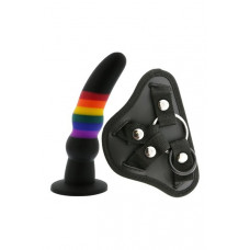 Boss Of Toys COLOURFUL LOVE STRAP ON SOLID DILDO