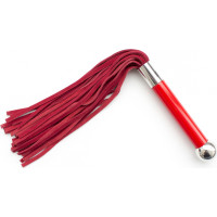 Kiotos Leather Red Flogger With Acrylic Handle