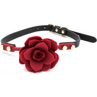 Kiotos Leather Silicone Red Rose Gag