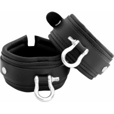 Kiotos Leather Leather Ankle cuffs with Metal Shackle