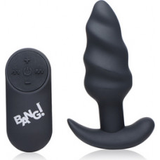 Xr Brands Vibrating Silicone Swirl Butt Plug with Remote Control