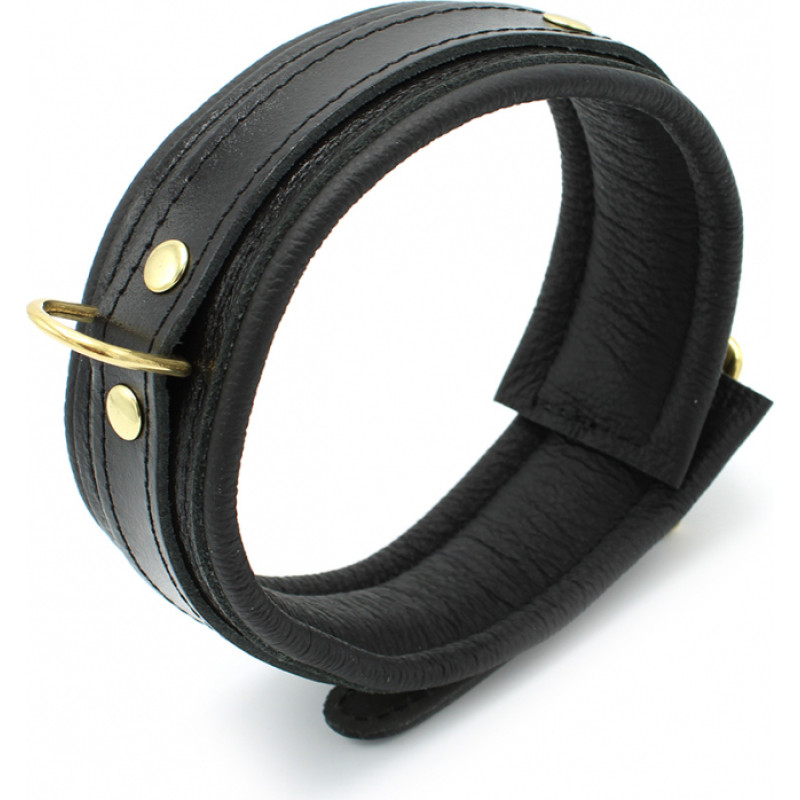 Kiotos Leather Shiny Black Leather Collar
