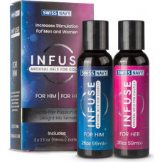 Swiss Navy Infuse - 2 in 1 Arousal Gel for Couples - 2 x 2 fl oz / 59 ml