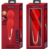 Lybaile Squishy Head Wand Massager, 7 Functions of Vibration, 5 Levels of Intension, RED