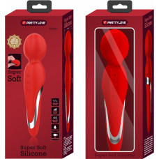 Lybaile Squishy Head Wand Massager, 7 Functions of Vibration, 5 Levels of Intension, RED