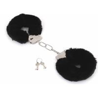 Kiotos Steel Budget Thin-Metal Black Plush Handcuffs