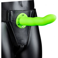 Ouch! By Shots Glow in the Dark Curved Hollow Strap-On - 8 / 20 cm