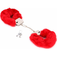 Kiotos Steel Budget Thin-Metal Red Plush Handcuffs