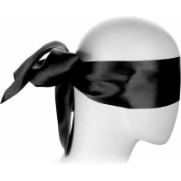 Kiotos Leather Black Blindfold Satin Look