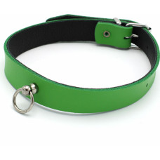 Kiotos Leather Leather Collar Mini O-Ring Green