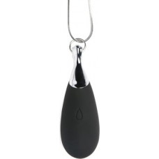 Xr Brands Vibrating Silicone Teardrop Necklace - Black