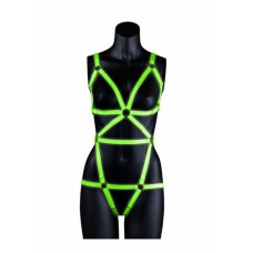 Ouch! By Shots Body-Covering Harness - Glow in the Dark - S/M