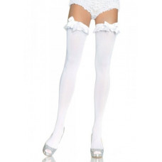 Boss Of Toys Opaque Thigh Highs With Bow White
