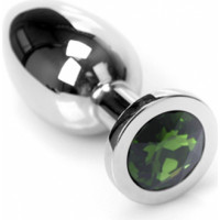 Kiotos Steel Jewel Buttplug - Small Green