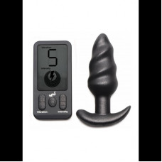 Xr Brands Vibrating Silicone Swirl Plug with Remote Control and 25 Speeds
