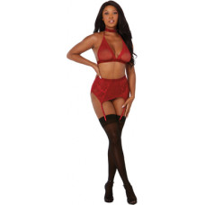Dreamgirl Fishnet and Lace 4 Piece Set - One Size