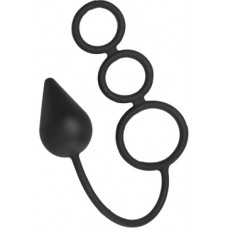 Xr Brands Triple Threat - Silicone Cock Ring with Anal Plug