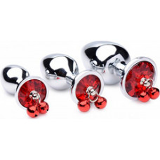 Xr Brands Red Gem - Butt Plug Set with Bells