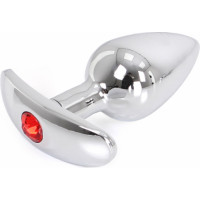 Kiotos Steel Aluminium Handle Buttplug Red Gem