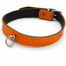 Kiotos Leather Leather Collar Mini O-Ring Orange