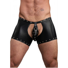 Male Power Poseidon - Shorts with Open Crotch and Back with Detachable Thong - L/XL - Black