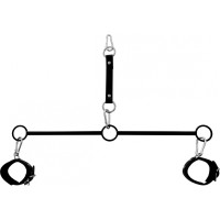Kiotos Leather Spreader Bar Tripple O-Ring with Handcuffs & Strap