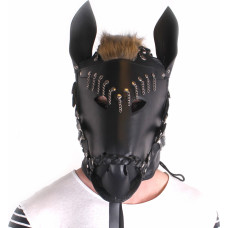 Kiotos Leather Horse Mask Black Leather