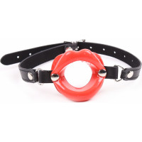 Kiotos Leather Mouth Gag Red Mouth