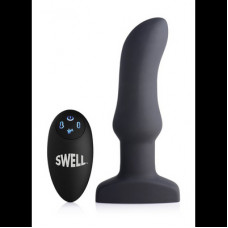 Xr Brands Inflatable Curved Vibrating Silicone Butt Plug