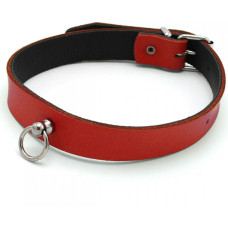 Kiotos Leather Leather Collar Mini O-Ring Red