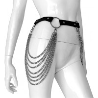 Kiotos Leather Adjustable leather belt with chains