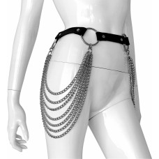 Kiotos Leather Adjustable leather belt with chains