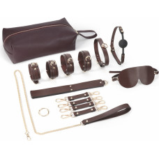 Kiotos Leather BDSM Fancy 9 Item Kit - Brown