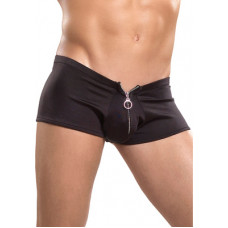 Male Power Shorts with Zipper - S/M - Black