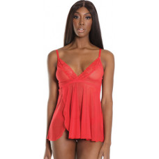 Coquette Trim Babydoll and Thong - One Size