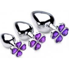 Xr Brands Violet Flower - Butt Plug Set - 3 Pieces
