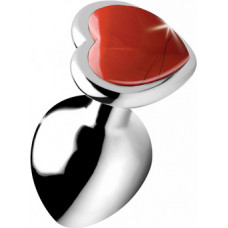 Xr Brands Red Jasper Heart - Butt Plug - Medium