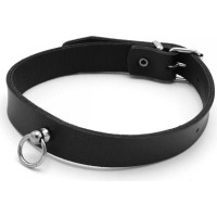 Kiotos Leather Leather Collar Mini O-Ring Black