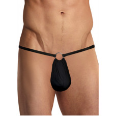 Male Power G-String with Ring at the Front - One Size - Black