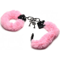 Master Series Cuffed In Fur Furry Handcuffs - Pink