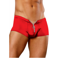 Male Power Shorts with Zipper - L/XL - Red