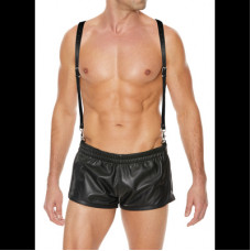 Ouch! By Shots Split Leather Suspenders for Men