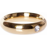 Kiotos Steel Gold Donut Cockring with Jewel - 55 mm