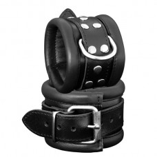 Kiotos Leather Leather Handcuffs Black - 6,5 cm