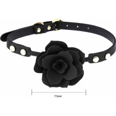 Kiotos Leather Silicone Black Rose Gag