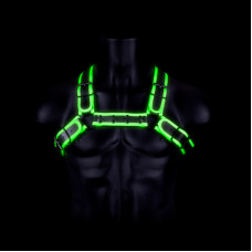 Ouch! By Shots Bulldog Harness with Buckle - Glow in the Dark - L/XL