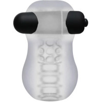 Doc Johnson GoodHead - Helping Head Pro - Vibrating Masturbator Sleeve - Frost