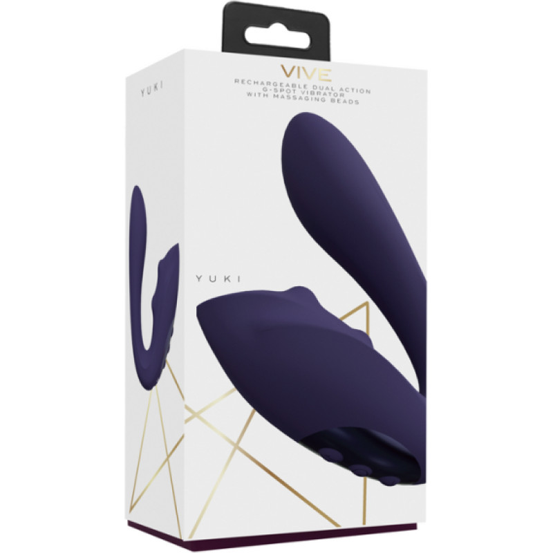 Vive By Shots Yuki - Dual Motor G-Spot vibrators ar masējošām pērlītēm - violets